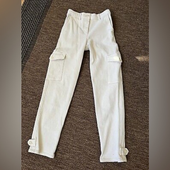 ARITZIA WILFRED FREE Cream MODERN CARGO High Rise Utility Slim Leg Pants 00 - Picture 8 of 8